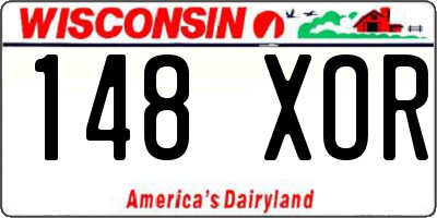 WI license plate 148XOR
