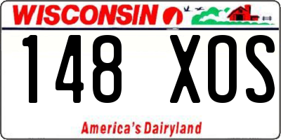WI license plate 148XOS