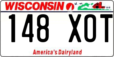 WI license plate 148XOT