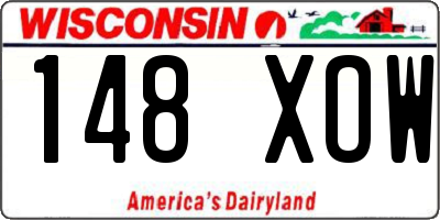 WI license plate 148XOW