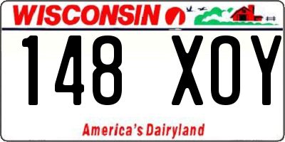 WI license plate 148XOY