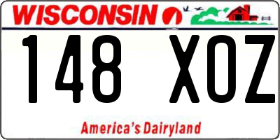 WI license plate 148XOZ