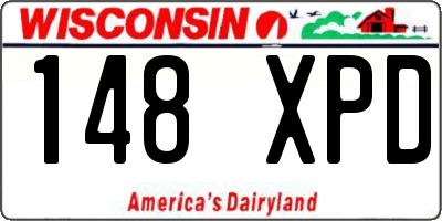 WI license plate 148XPD