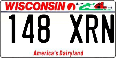 WI license plate 148XRN