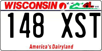 WI license plate 148XST