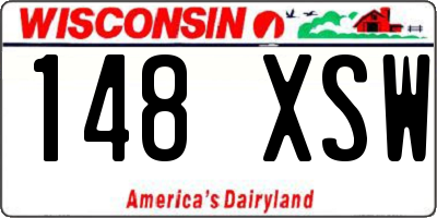 WI license plate 148XSW