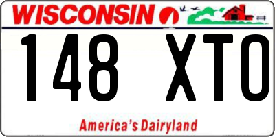 WI license plate 148XTO