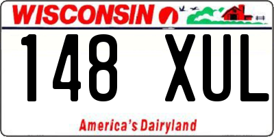 WI license plate 148XUL