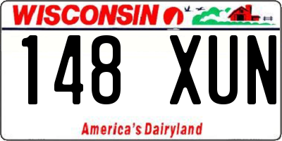 WI license plate 148XUN