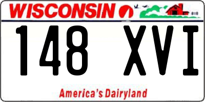 WI license plate 148XVI