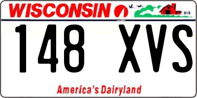 WI license plate 148XVS