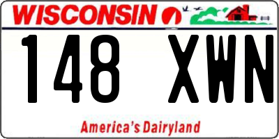 WI license plate 148XWN