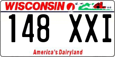 WI license plate 148XXI