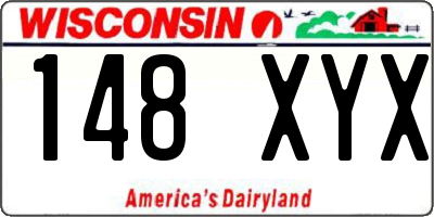 WI license plate 148XYX