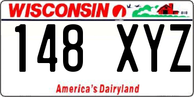 WI license plate 148XYZ