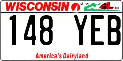 WI license plate 148YEB