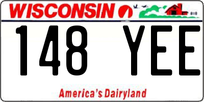 WI license plate 148YEE