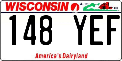 WI license plate 148YEF