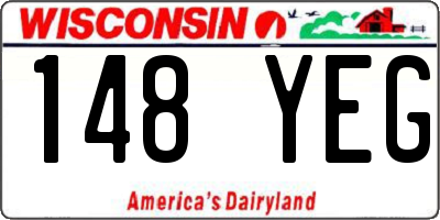 WI license plate 148YEG
