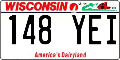 WI license plate 148YEI