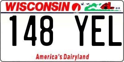 WI license plate 148YEL
