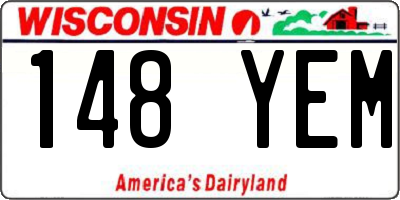 WI license plate 148YEM