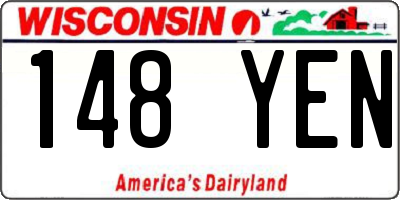 WI license plate 148YEN