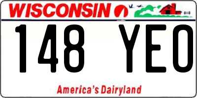 WI license plate 148YEO