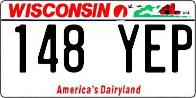 WI license plate 148YEP