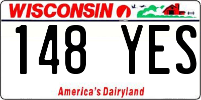 WI license plate 148YES