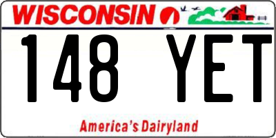 WI license plate 148YET