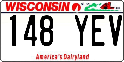 WI license plate 148YEV