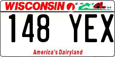 WI license plate 148YEX