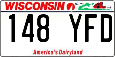 WI license plate 148YFD