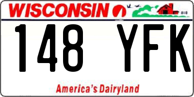 WI license plate 148YFK