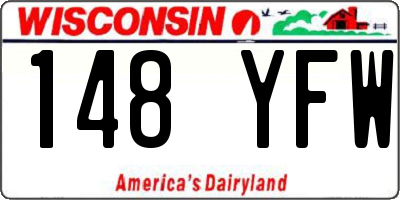 WI license plate 148YFW