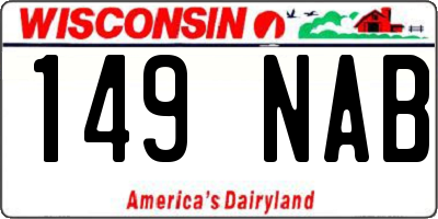 WI license plate 149NAB
