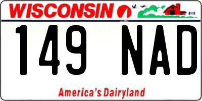 WI license plate 149NAD