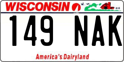 WI license plate 149NAK