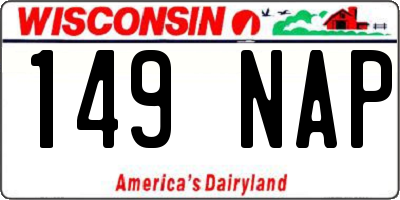 WI license plate 149NAP