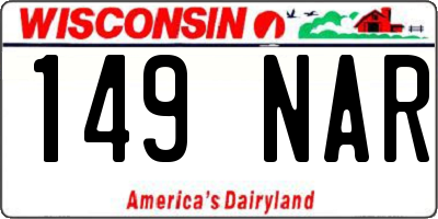 WI license plate 149NAR