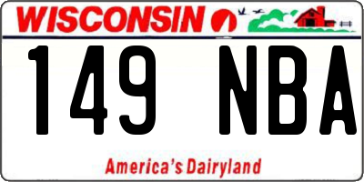 WI license plate 149NBA