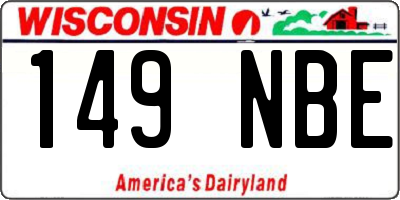 WI license plate 149NBE