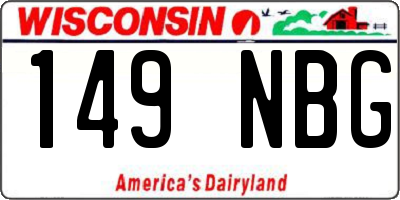 WI license plate 149NBG