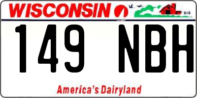 WI license plate 149NBH