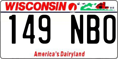 WI license plate 149NBO