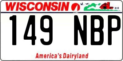 WI license plate 149NBP