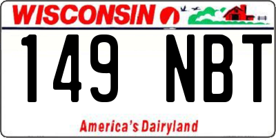 WI license plate 149NBT