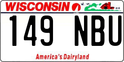 WI license plate 149NBU