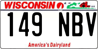 WI license plate 149NBV